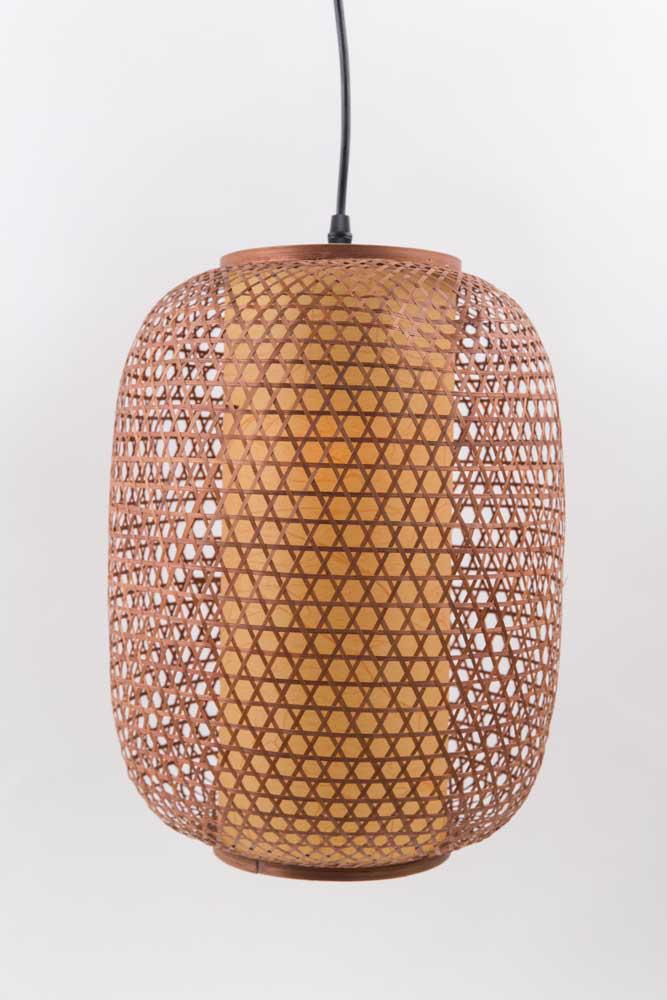 Japanese Ceiling Lighting Bamboo Hand Braided Medium