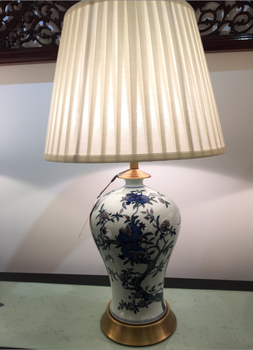 Chinese Porcelain Lamp White With Blue Flower Branches