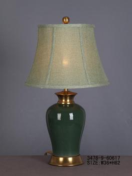 Chinese Porcelain Table Lamp Dark Green