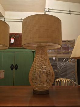 Oriental Table Lamp Bamboo Handcrafted